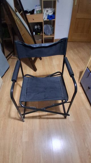 4 Sillas Plegables Tela Negra