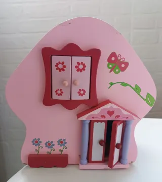 Casita de Muñecas de Madera con accesorios