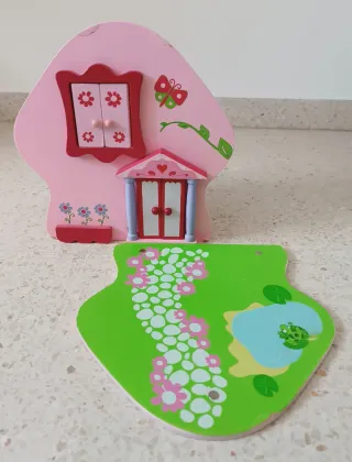 Casita de Muñecas de Madera con accesorios