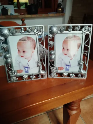 2 Marcos de Fotos Bebé Plateado