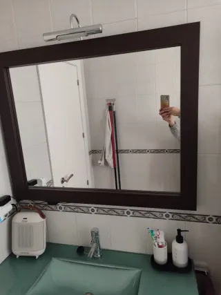 Mueble de baño 1 metro madera y cristal