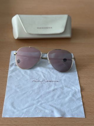 Gafas de sol aviador doradas y moradas Hawkers