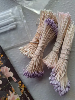 Lote manualidades flores y hojas