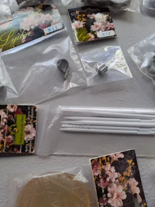 Lote manualidades flores y hojas