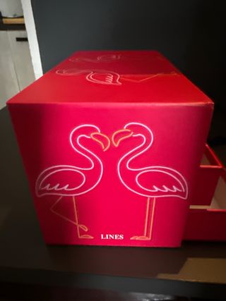Porta oggetti fucsia con fenicotteri 6 scomparti