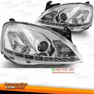 FAROS OPEL CORSA C CON LUZ DIURNA LED (00-06).CRI