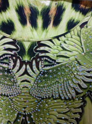 Vestido verde estampado talla M