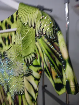 Vestido verde estampado talla M