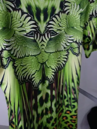 Vestido verde estampado talla M