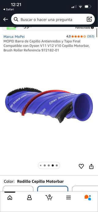 Cepillo Rodillo Motorbar aspiradora