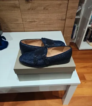 Mocassini blu uomo Made in Italy n.43