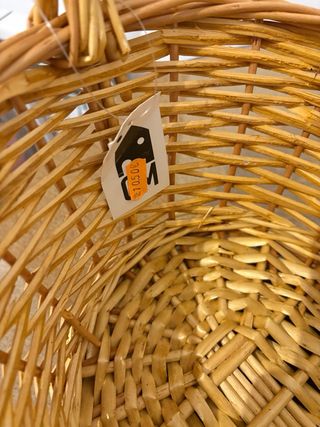 Juego de 2 cestas de mimbre con asa