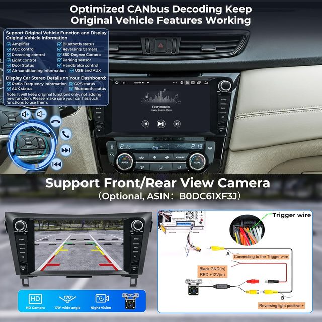 NUEVO Radio Nissan Qashqai Rogue X-Trail 8 Núcleos