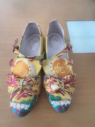 Corpiño de fallera y zapatos multicolor