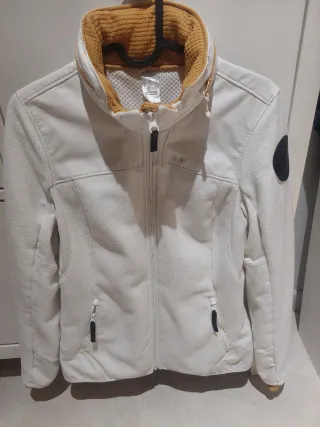 Chaqueta polar blanca y mostaza Talla S