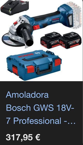 Amoladora Bosch GWS 18V-7 Profesional