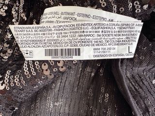 Blusa lentejuelas Stradivarius negra/bronce L