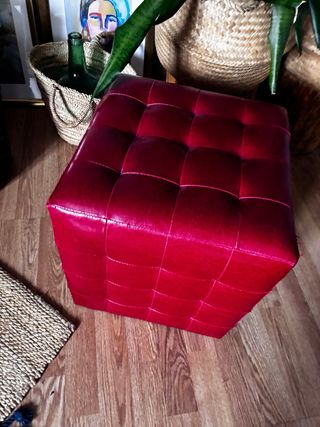 Juego de 2 Puf Cubo Polipiel Rojo(o individual tb)