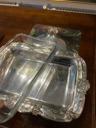 Bandeja de servicio Alpaca con tapa