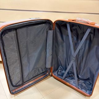 Maleta Grande Expandible ABS Beige/Naranja Nueva