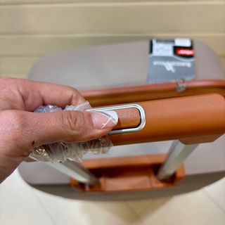 Maleta Grande Expandible ABS Beige/Naranja Nueva