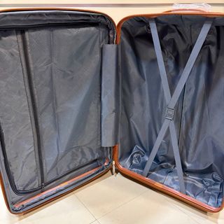 Maleta Grande Expandible ABS Beige/Naranja Nueva