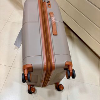 Maleta Grande Expandible ABS Beige/Naranja Nueva