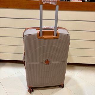 Maleta Grande Expandible ABS Beige/Naranja Nueva