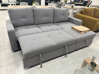 Sofá Cama Chaise Longue Gris