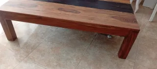 Mesa de centro madera oscura y clara