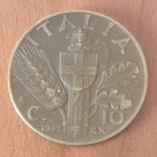 Moneta 10 Centesimi Italia 1942