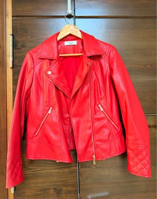 Cazadora efecto piel roja Talla XS