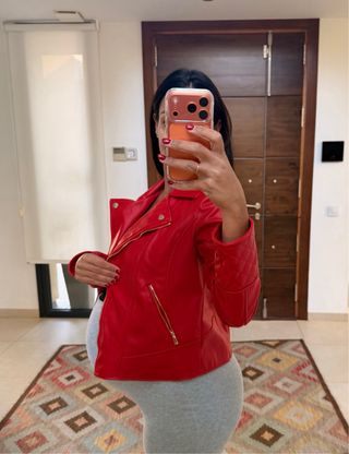 Cazadora efecto piel roja Talla XS