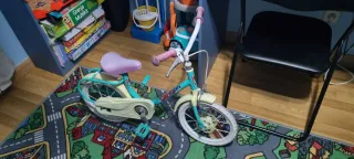 Bicicleta infantil azul y rosa
