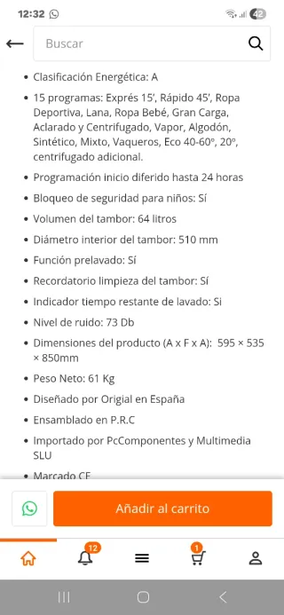 Lavadora Carga Frontal 10kg