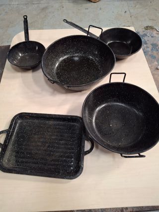 Set sartenes esmaltadas estilo vintage