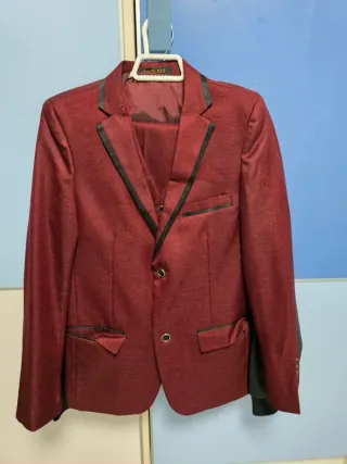 Traje granate 3 piezas