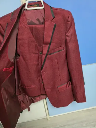 Traje granate 3 piezas