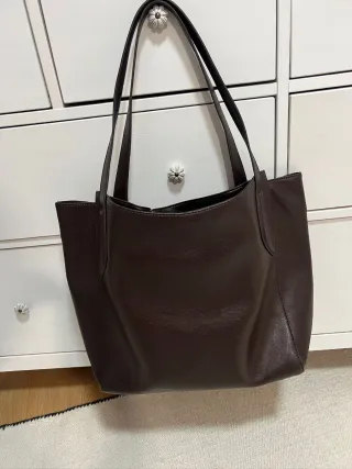 Bolso shopper suave marrón