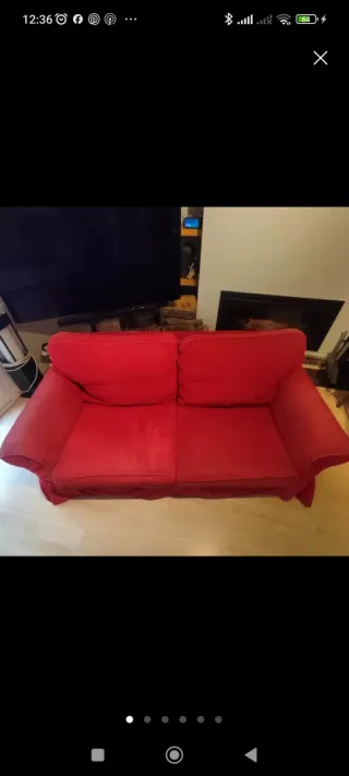 Sofá Ektorp 2 plazas Ikea Rojo