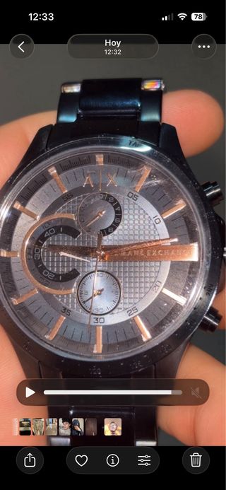 Reloj Armani Exchange Negro y Dorado