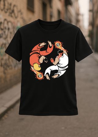 Camiseta Street Fighter Ken Ryu Yin Yang