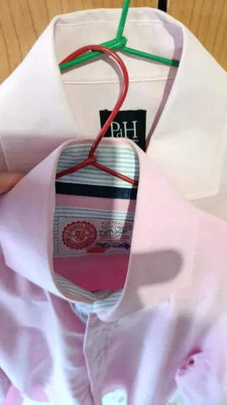 2 Camisas Hombre Marca PDH Rosa Talla 39