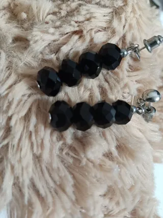 Pulsera y pendientes Lotería negros