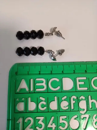 Pulsera y pendientes Lotería negros