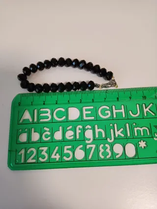 Pulsera y pendientes Lotería negros