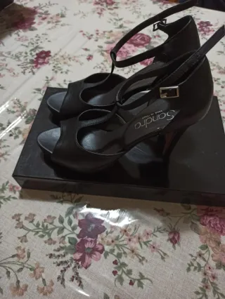 Sandali tacco 10 in pelle
