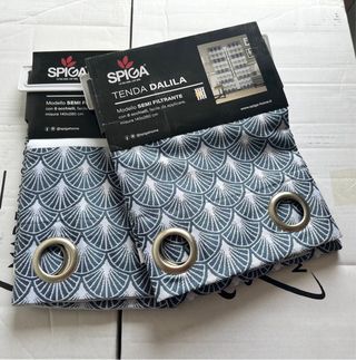 2 Tende Dalila 140x275 Semi Filtrante Blu/Grigio