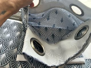 2 Tende Dalila 140x275 Semi Filtrante Blu/Grigio