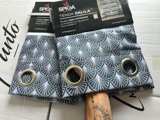 2 Tende Dalila 140x275 Semi Filtrante Blu/Grigio